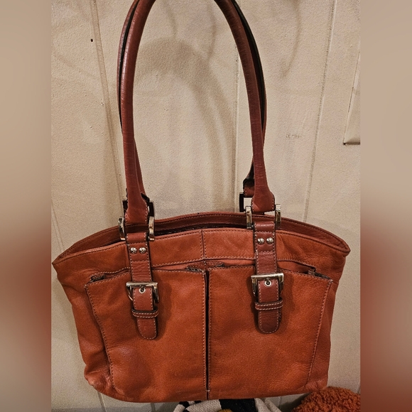 Handbags - Clarks Brand Rust‎ Orange Leather Tote Bag Perfect For Fall